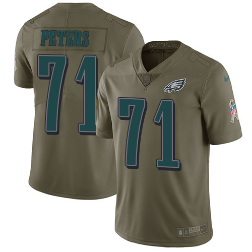 Nike Eagles #71 Jason Peters Olive Men's Stitched NFL Limited Salute To Service Jersey - Click Image to Close
